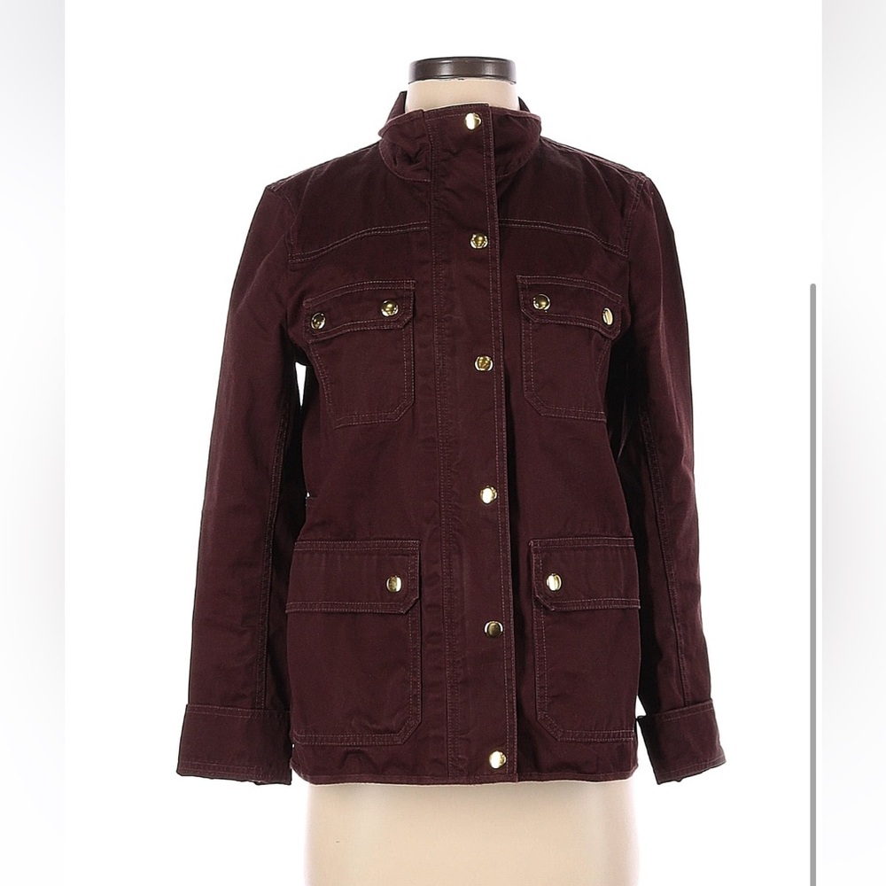J. Crew Deep Red Utility Jacket - image 2